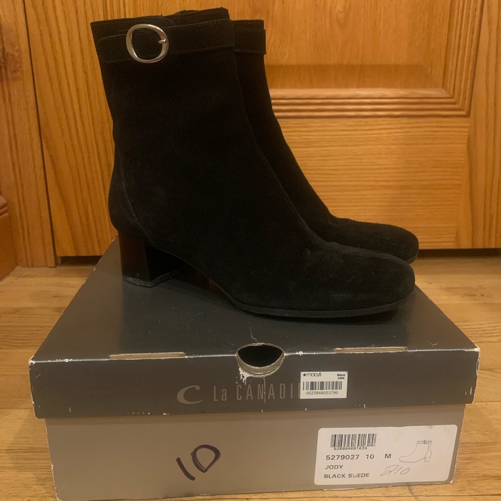 LA CANADIENNE JODY BLACK BOOTIES SZ 10
